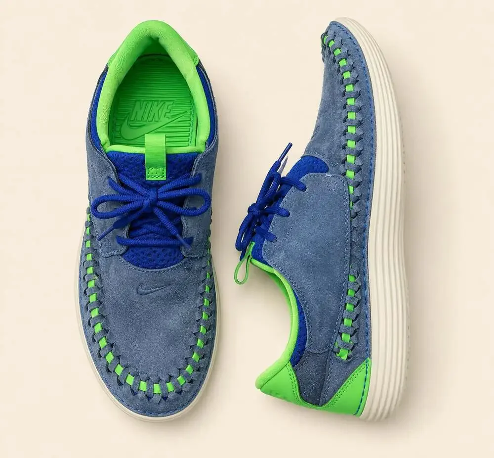 Nike Solarsoft Moccasin Woven 2013 Blue Green Suede Sneakers Men’s 11